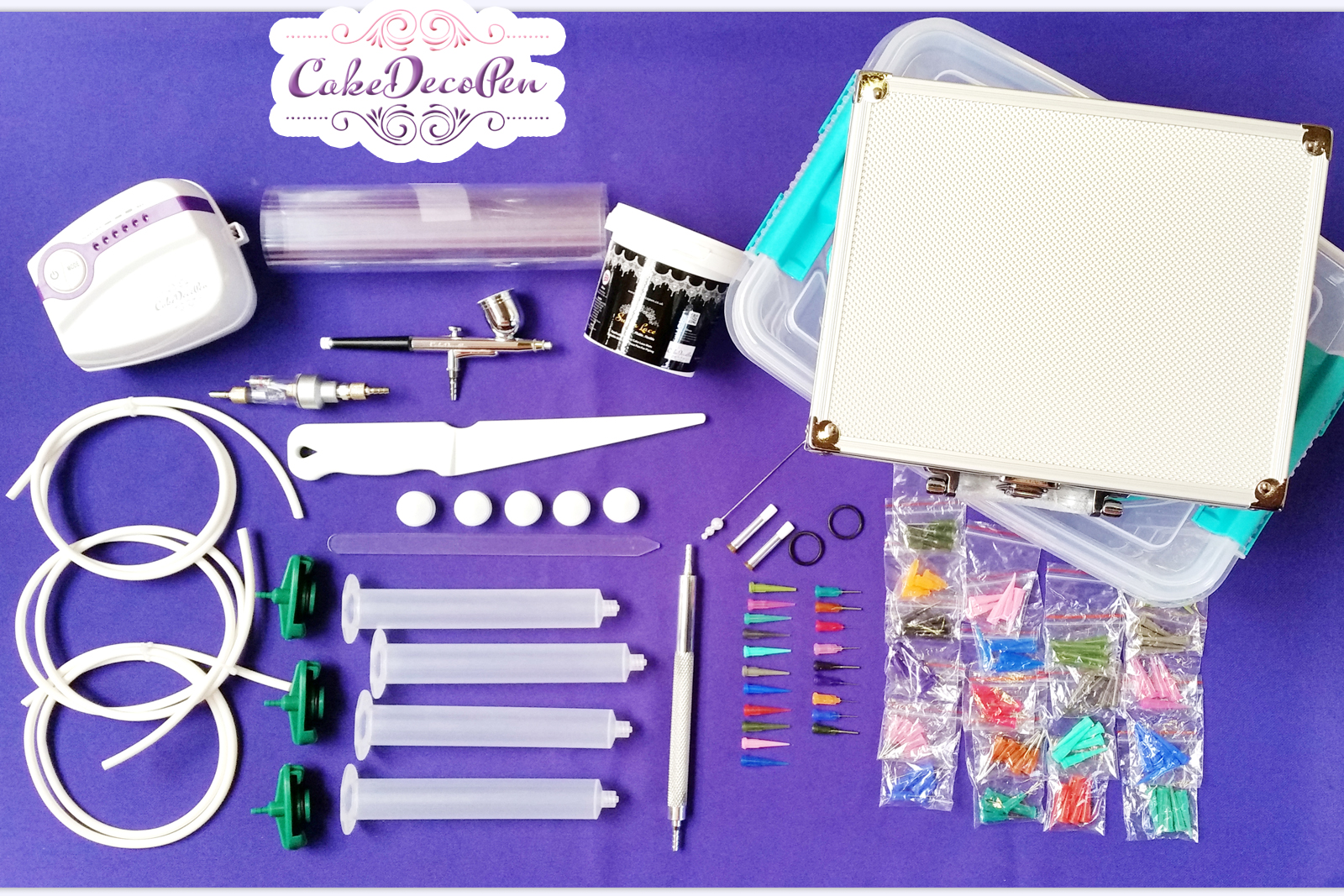 Cake Deco Pen Machine | Dual Action Kit | Deco Pen Kit + Air Brush Kit